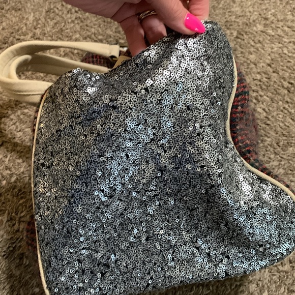 Deux Lux anthropology wool sequins weekender duffel travel bag short handles - Picture 2 of 13